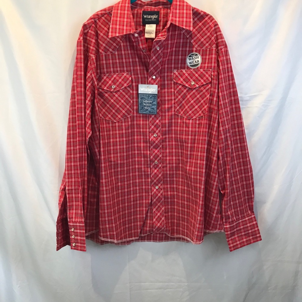 🇺🇸ALS🇺🇸 NWT XL Red Wrangler Western Shirt - Picture 3 of 12
